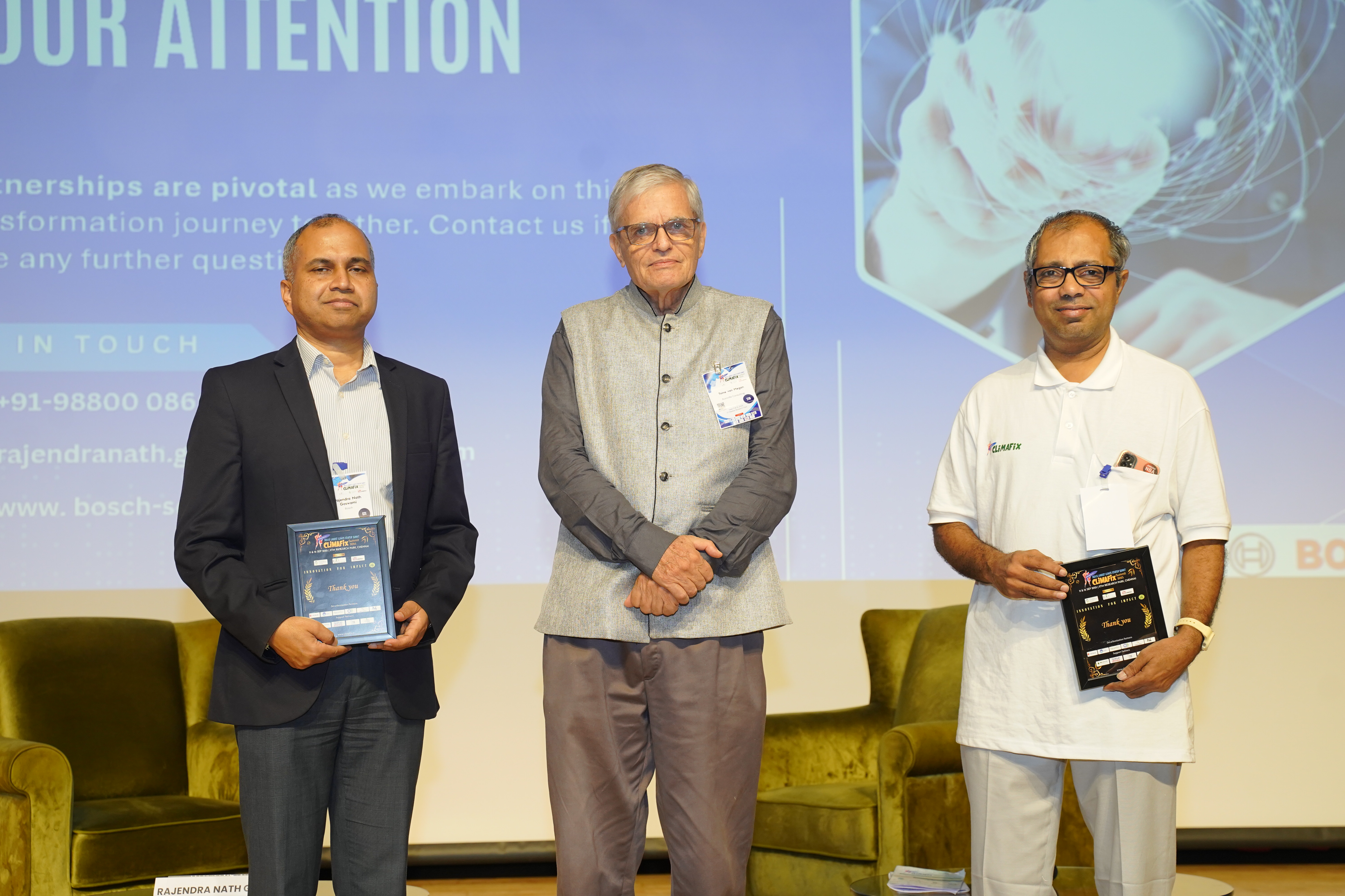 Rajendra Nath Goswami & Narasimhan Santhanam felicitation - Impact talk @ CLIMAFIX Summit 2025