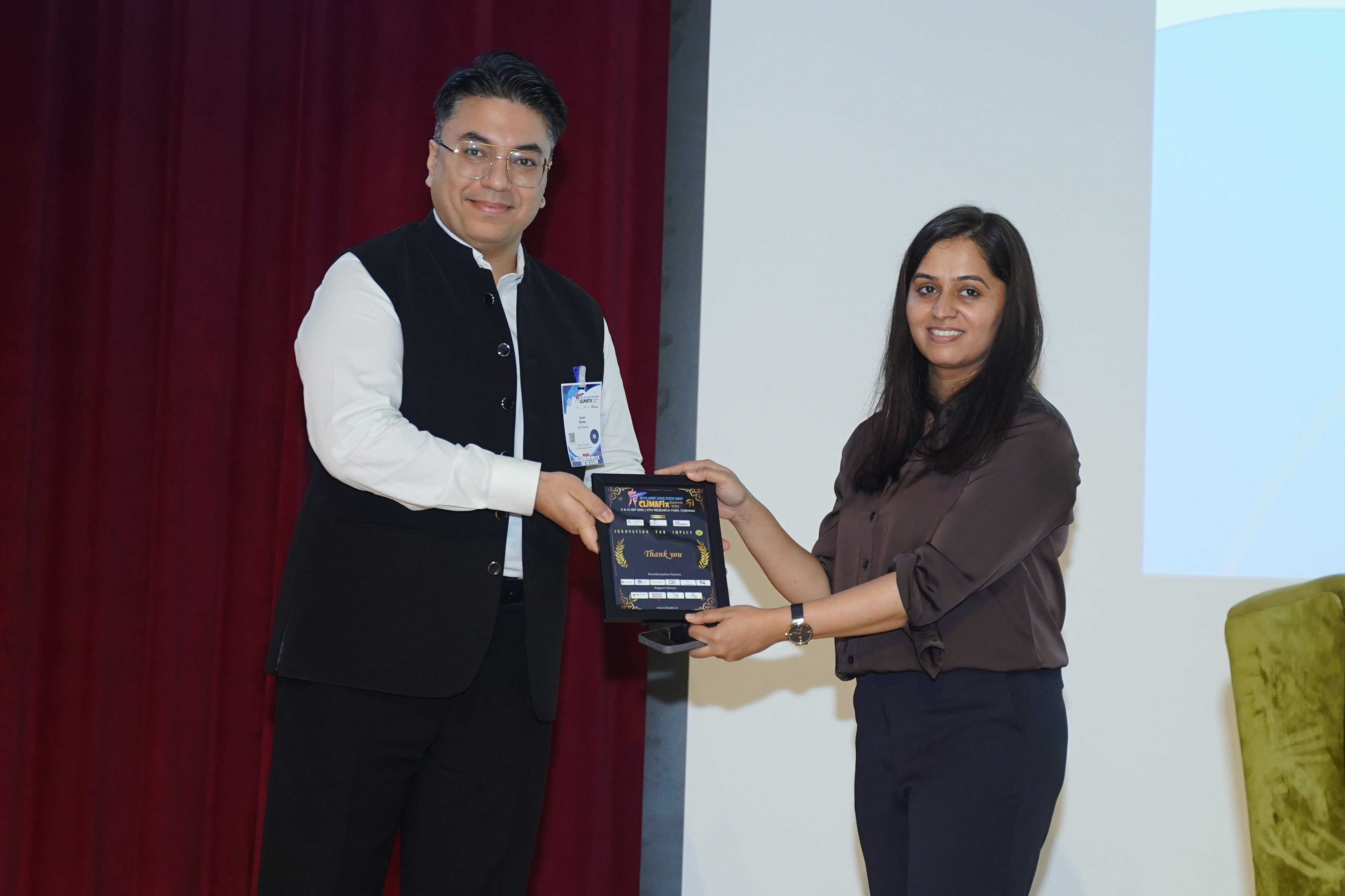 Memento Presented by Sumit Bhatia - ARS Steels & Alloy International Pvt. Ltd @ CLIMAFIX Summit 2025